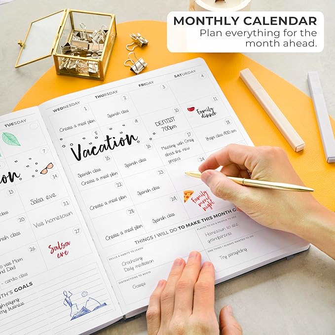 Clever Fox Planner PRO Light – Weekly & Monthly Life Planner to Increase Productivity, Time Management and Hit Your Goals, 8.5x11″ (Black)