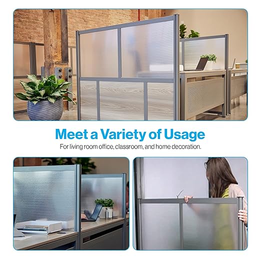 NBF Office Partition, Cubicle Wall Divider, Modern Room Separator, Free Standing Privacy Panel, 52" H x 60" W, Indoor, Espresso