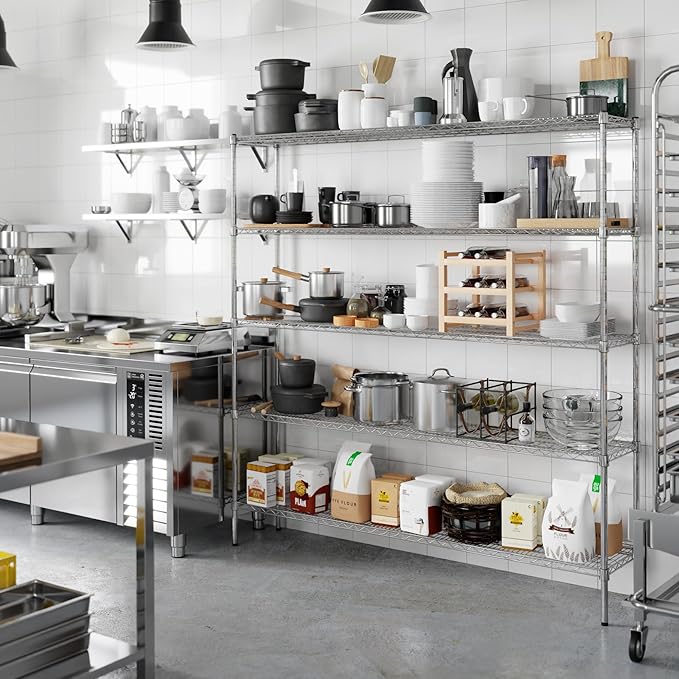 Regal Altair 14" Deep x 72" Wide x 74" Height Wire Shelving Kit | 5-Tier | NSF Commercial Storage Rack Unit
