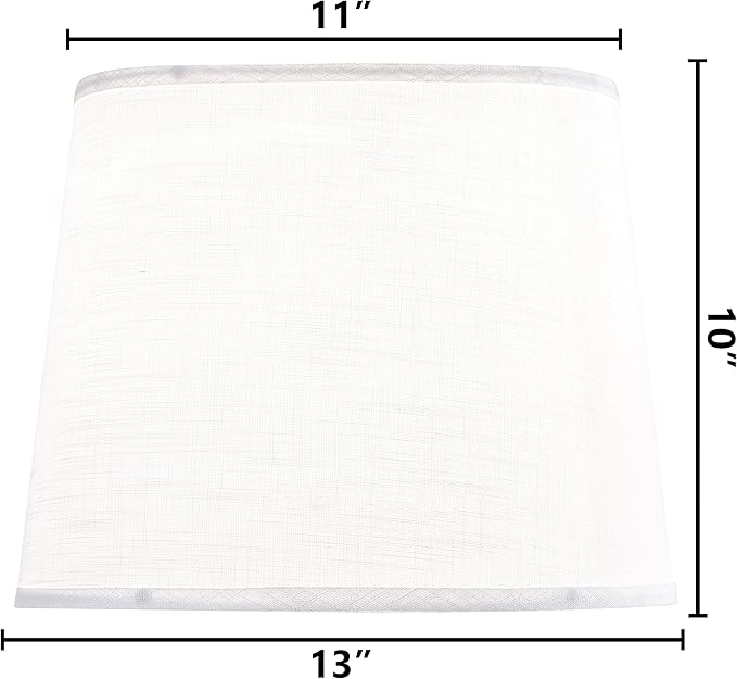 White Texture Lamp Shade Drum Lampshades Replacemnt for Table Lamps Floor Lamps-11"Top × 13" Bottom × 10" High(Spider),Modern Table Lamps Lights for Room-Required Assembly-By GO&SO