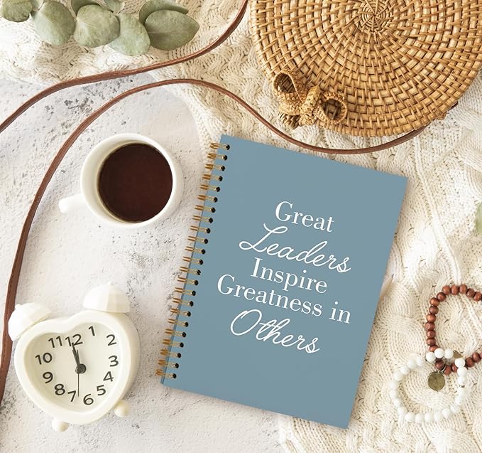 OXW Blue Meeting Notebooks for Work, Leadership Gifts Office Work Notebook Journal for Writing Note Taking, Thank You Gifts for Women Men Leader Boss Mentor Principal Manager, 5.5"x8.3"