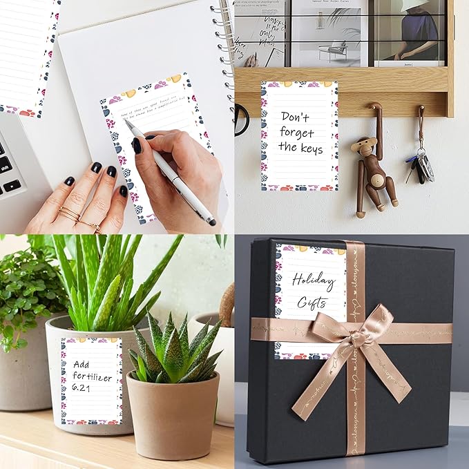 SXboxing Sticky Notes 4X6 Inches, 2 Pack Large Cute Self-Stick Pads, Bright Funny Memo Pads Easy to Stick for Home, Office Cute Dog Paws