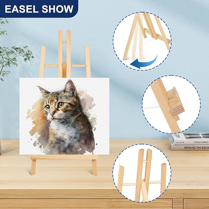 ESRICH 15pcs 17 Inch Tabletop Easels, Easel Stand for Painting,Tripod, Paint Party Easel, Kids Student Desktop Easel for Painting,Paint Easel for Canvas Paints