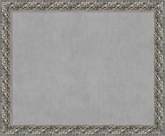 Amanti Art Silver Framed Magnetic Board 38x46 X-Large Vision Board for use with Magnets, 100% Metal Sheet to Display Items as Office Decor or for Home Organization in mudroom, Kitchen or Kids Room