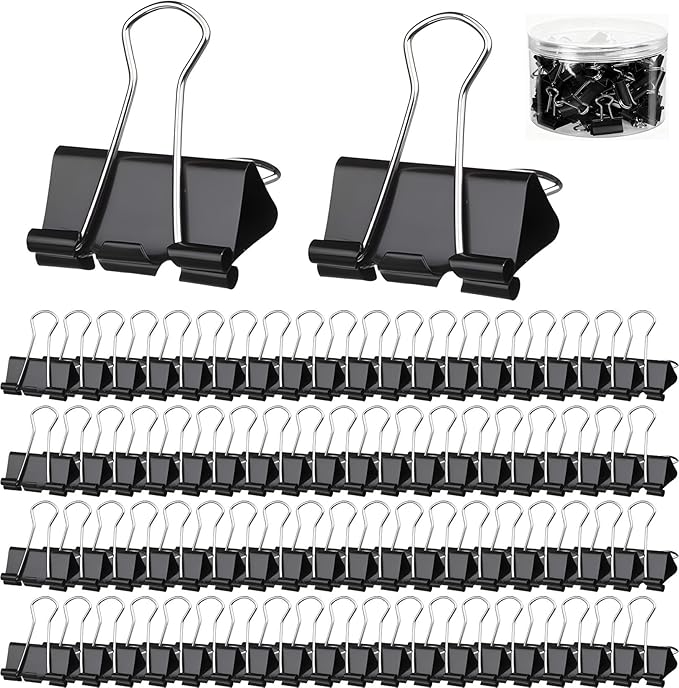 360 PCS Binder Clips Small – Mini Black Metal Paper Clamps, 0.6in/15mm Binder Paper Clips, Binder Clamps Set for Office Home School Supplies