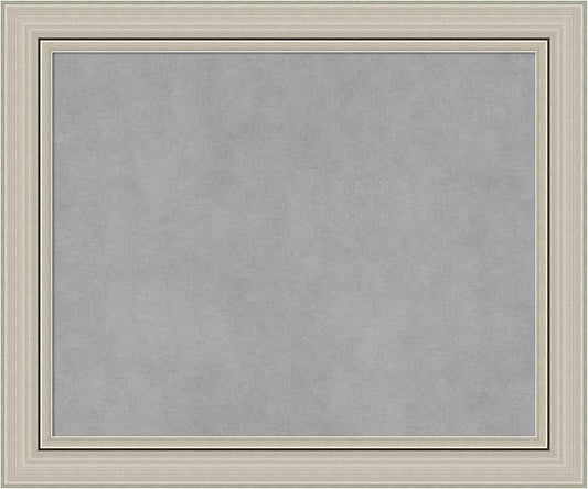 Amanti Art Silver Framed Magnetic Board 20x24 Small Vision Board for use with Magnets, 100% Metal Sheet to Display Items as Office Decor or for Home Organization in mudroom, Kitchen or Kids Room