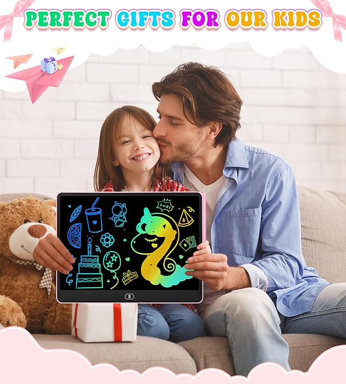 LCD Writing Tablet for Kids, 16 Inch Colorful Doodle Board Drawing Tablets, Toddler Educational Learning Toys for 3 4 5 6 7 8 Year Old Boys Girls Birthday Christmas Gift
