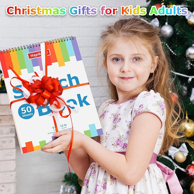 Drawing Pad for Kids, Sketch Pads 50 Sheets, 3-Pack Kids Travel Activities Spiral Bound Drawing Books Bulk 6" x 9 ", Drawing Paper for Kid 9-12
