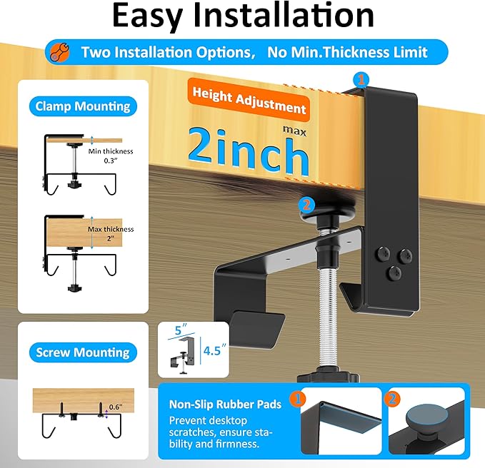 Cotohim Under Desk Cable Management Tray - Under Desk Cord Management - Clamp/Screw Mount - Fabric Wire Management - Cable Raceways Tray Cord Hiders for Office/Home (Black, 35.8"×5.6")