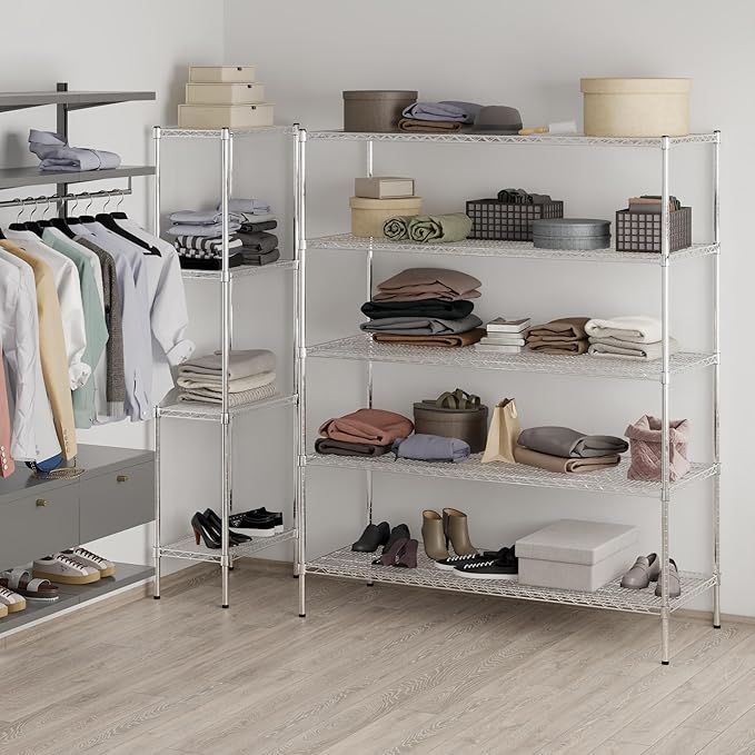 Regal Altair 24" Deep x 60" Wide x 74" Height Wire Shelving Kit | 5-Tier | NSF Commercial Storage Rack Unit