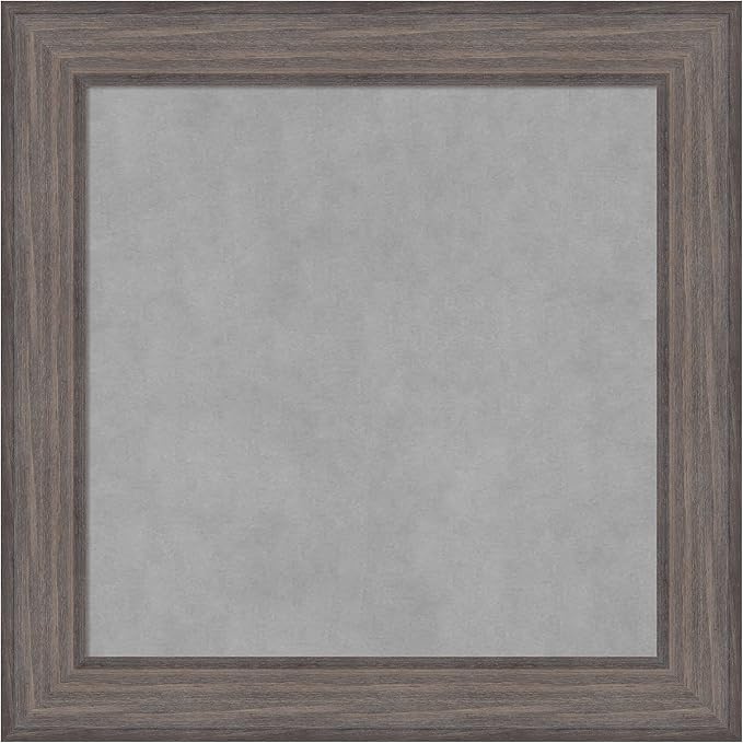 Amanti Art Grey Framed Magnetic Board 25x25 Medium Vision Board for use with Magnets, 100% Metal Sheet to Display Items as Office Decor or for Home Organization in mudroom, Kitchen or Kids Room