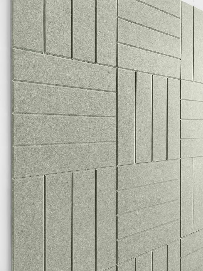 DECORITA Felt Bulletin Board Tiles | Modern Cork Board Alternative | Large Cork Boards for Walls | Aesthetic Felt Wall Panels for Office & Home Decor | Pinboard & Photo Board (12-Pack) | Sage
