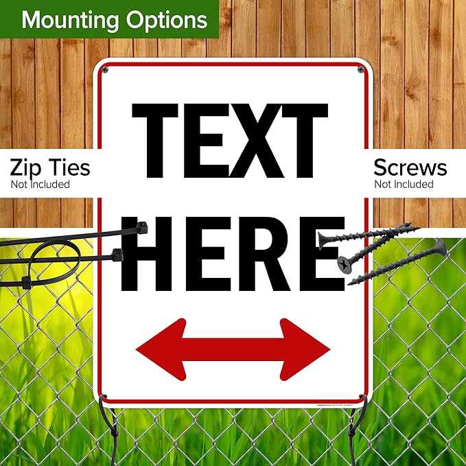 Custom Arrow,Custom Directional Sign, Two Way Arrow,24x30 Inches, 55 mil thick HDPE (high density polyethylene) Made in USA by My Sign Center