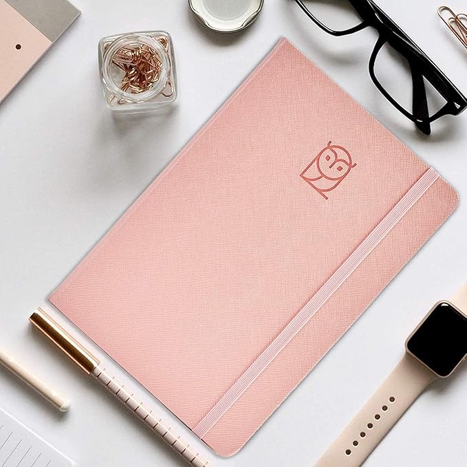 Wyze Planner Undated Daily Planner – 1-Year B5 Productivity Organizer with Two-Page Weekly Spread, Goal Setting, Habit Tracker, Weekly & Monthly Pages – Hardcover Time Management Notebook (Pink)