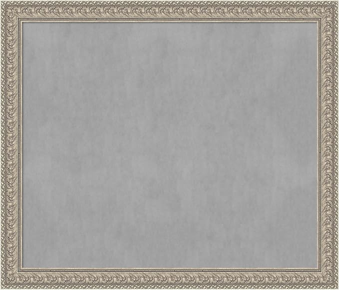 Amanti Art Silver Framed Magnetic Board 47x55 Oversize Vision Board for use with Magnets, 100% Metal Sheet to Display Items as Office Decor or for Home Organization in mudroom, Kitchen or Kids Room