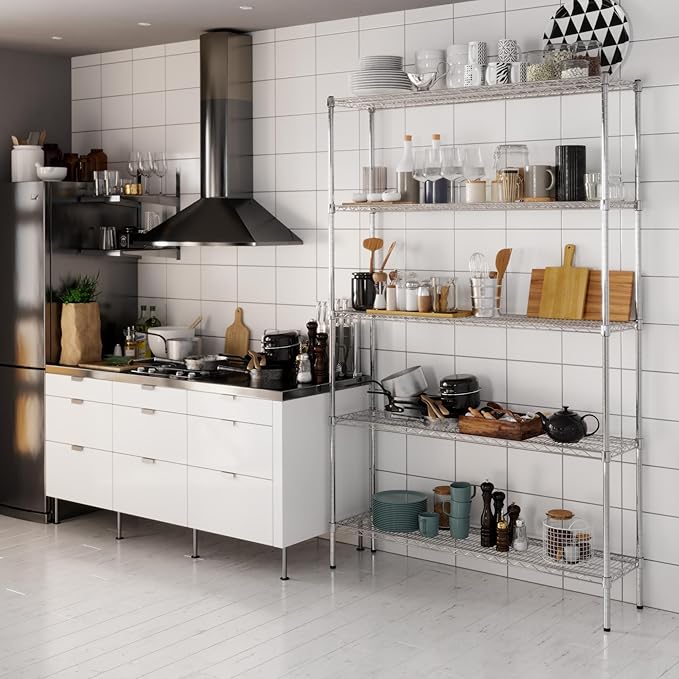 Regal Altair 14" Deep x 54" Wide x 86" Height Wire Shelving Kit | 5-Tier | NSF Commercial Storage Rack Unit