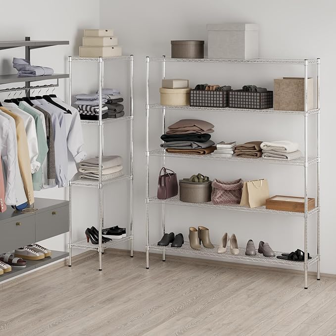 Regal Altair 14" Deep x 60" Wide x 74" Height Wire Shelving Kit | 5-Tier | NSF Commercial Storage Rack Unit