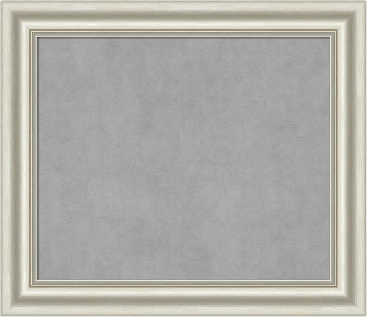 Amanti Art Silver Framed Magnetic Board 26x30 Medium Vision Board for use with Magnets, 100% Metal Sheet to Display Items as Office Decor or for Home Organization in mudroom, Kitchen or Kids Room