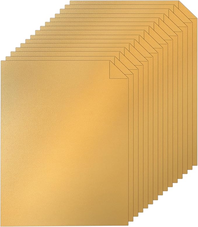 Silunkia 40 Sheets Gold Shimmer Cardstock 8.5 x 11 Certificate Paper, 75lb Craft Paper Card Stock for Cards Making, Birthday Decorations, Wedding Invitations, Greeting Cards