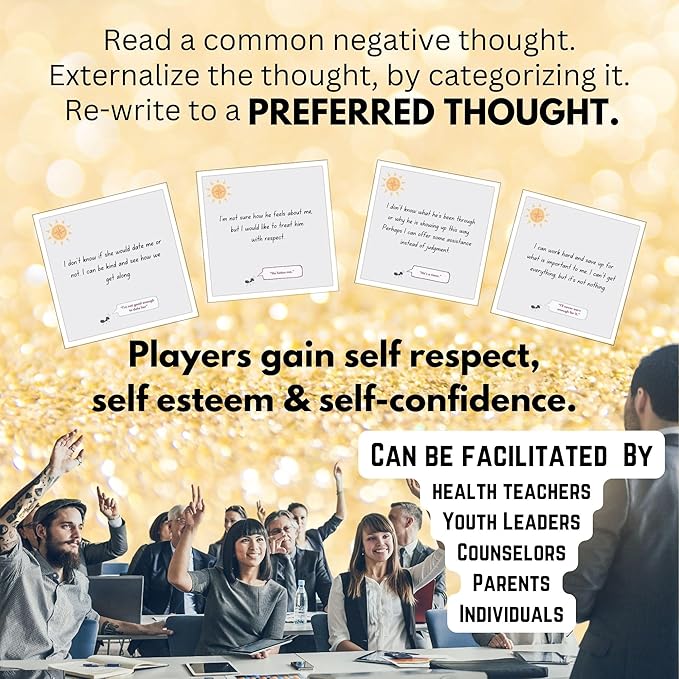 Redirect Flashcards – Challenge Negative Thinking | Transform Automatic Negative Thoughts (Ants) to Positive Affirmations | Used for Personal Growth, Classrooms, Group Therapy | Relieve Anxiety