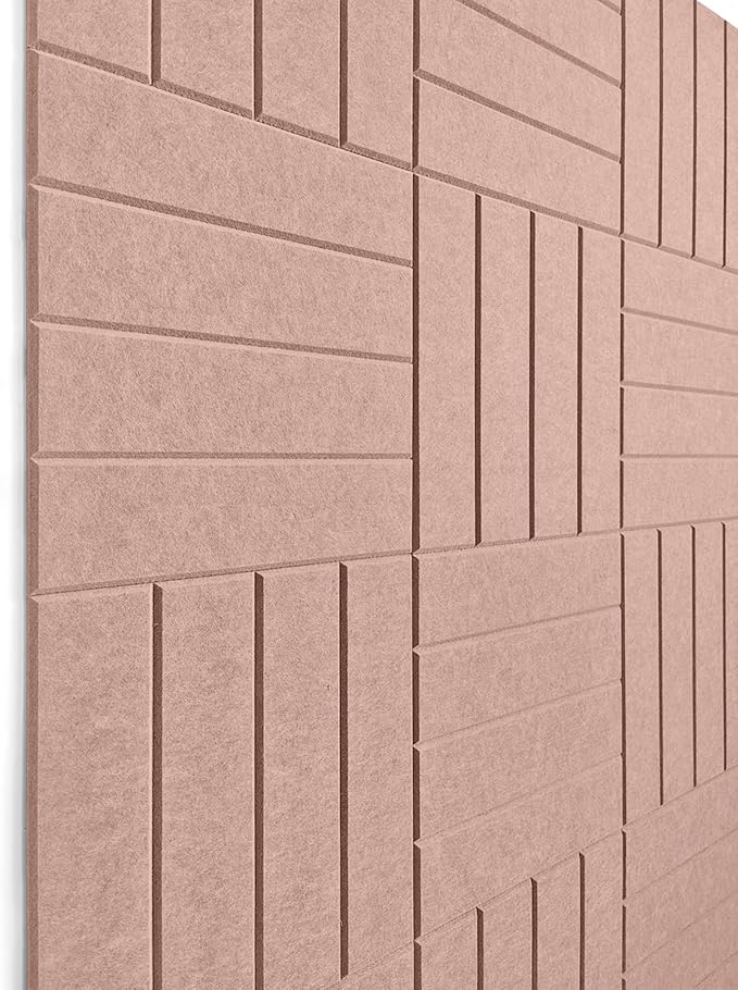 DECORITA Felt Bulletin Board Tiles | Modern Cork Board Alternative | Large Cork Boards for Walls | Aesthetic Felt Wall Panels for Office & Home Decor | Pinboard & Photo Board (12-Pack) | Terracotta
