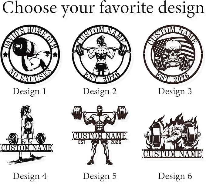 Personalized Home Gym Name Metal Sign, Custom Home Gym Decor，Custom Gym Metal Sign, Weightlifting Workout Room Wall Art ，Gym Wall Decor,Gym Gifts for Men