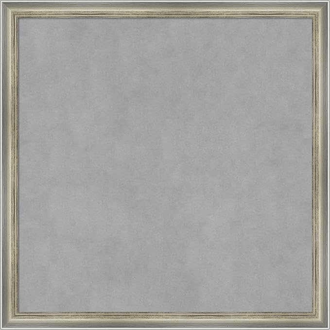 Amanti Art Silver Framed Magnetic Board 22x22 Medium Vision Board for use with Magnets, 100% Metal Sheet to Display Items as Office Decor or for Home Organization in mudroom, Kitchen or Kids Room