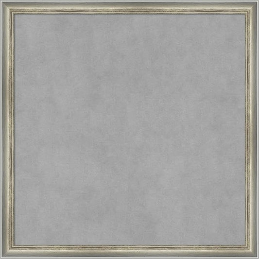 Amanti Art Silver Framed Magnetic Board 22x22 Medium Vision Board for use with Magnets, 100% Metal Sheet to Display Items as Office Decor or for Home Organization in mudroom, Kitchen or Kids Room