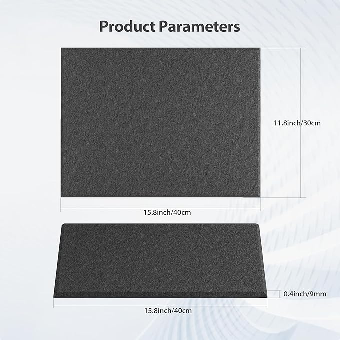 Amantech 12 Pack Acoustic Panels Self Adhesive Sound Proof Foam, High Density Sound Acoustic Panel, 16X12X0.4 Inch 4:3 Rectangle Panels in Home, Office, Reccording Room, Studio,and more(Black)