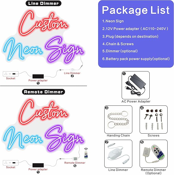 Lorxi Custom Neon Signs, Light up Signs For Wall Decor, Neon Sign Personalized For Bedroom,Wedding, Birthday, Party , Customized Led Light Sign For Gifts Bar Game Business Logo, Led Name Sign Neon Light