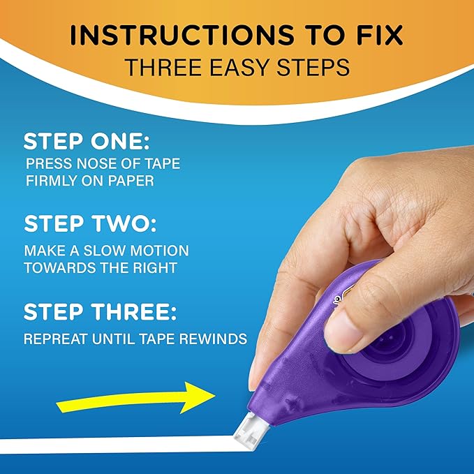 BIC Wite-Out EZ Correct Tear-Resistant Correction Tape with 39.3 ft of Tape, 10-Count Pack in White