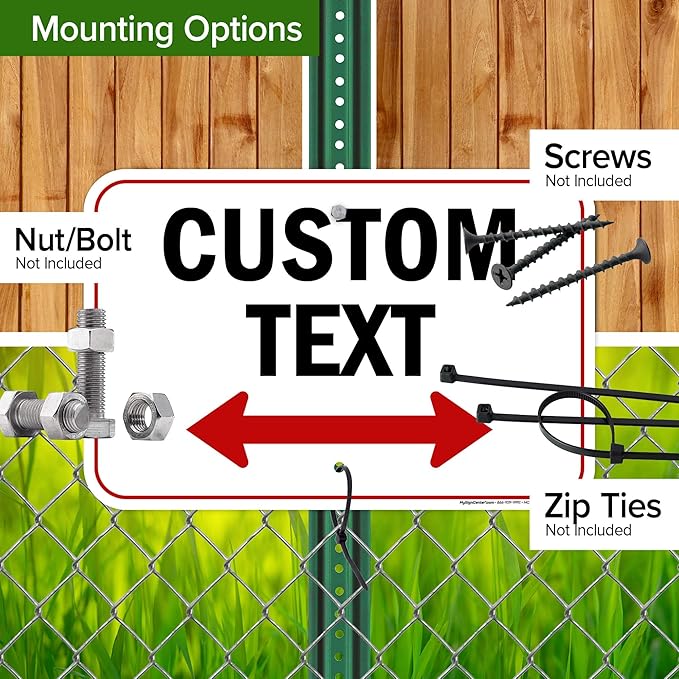 Custom Arrow,Custom Directional Sign, Two Way Arrow,12x18 Inches, Rust Free .063 Aluminum, Fade Resistant, Made in USA by My Sign Center