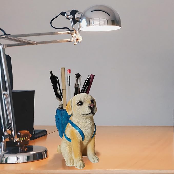 Photour Dog Pen Holder for Desk Pen Pencil Cup Creative Desktop Pen Organizer Pencil Cups for Desk Unique Accessories Decor for Home Office School Gift for Dog Lovers (Labrador Retriever)