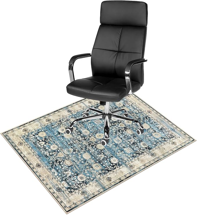 Anidaroel Home Office Chair Rug for Hardwood Floor, 36"x48" Rolling Chair Protector, Computer Gaming Rug, Low Pile Carpet Floor Mat