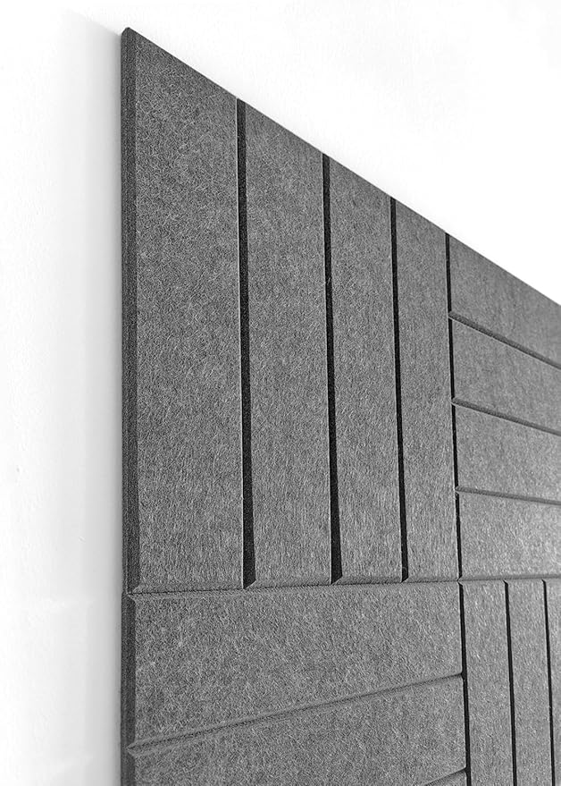 DECORITA Felt Bulletin Board Tiles | Modern Cork Board Alternative | Large Cork Boards for Walls | Aesthetic Felt Wall Panels for Office & Home Decor | Pinboard & Photo Board (12-Pack) | Gray