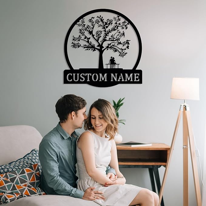 Personalized Valentines Metal Wall Sign, Custom Infinity Heart Love Couple Name Sign, Valentine's Wedding Gifts for Couples, Metal Engagement Sign, Home Decoration, Gift for Anniversary
