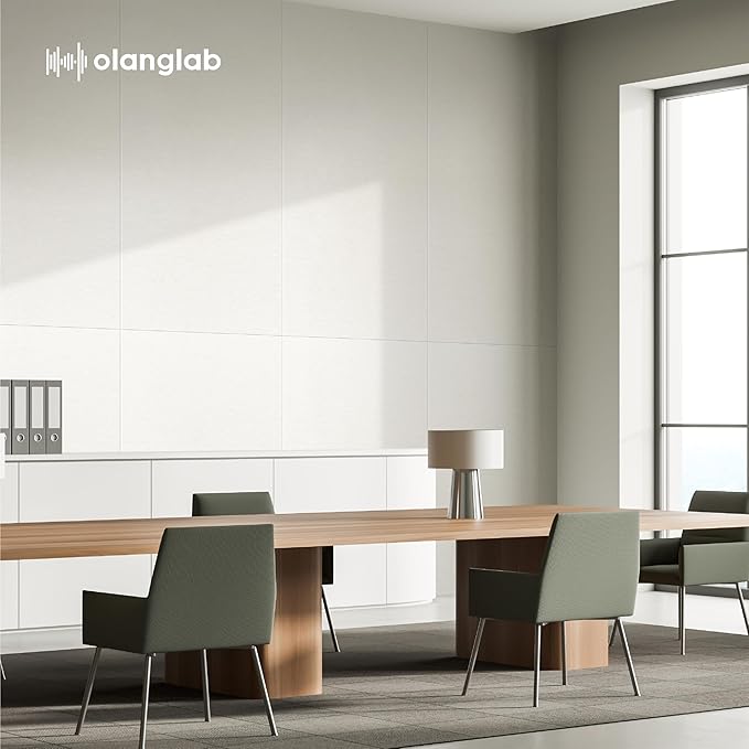 Olanglab Acoustic Wall Panels 10 Pack, 48 x 24 per Acoustic Panels Sound Absorbing, Sound Panels for Home Studio and Office, Plain White