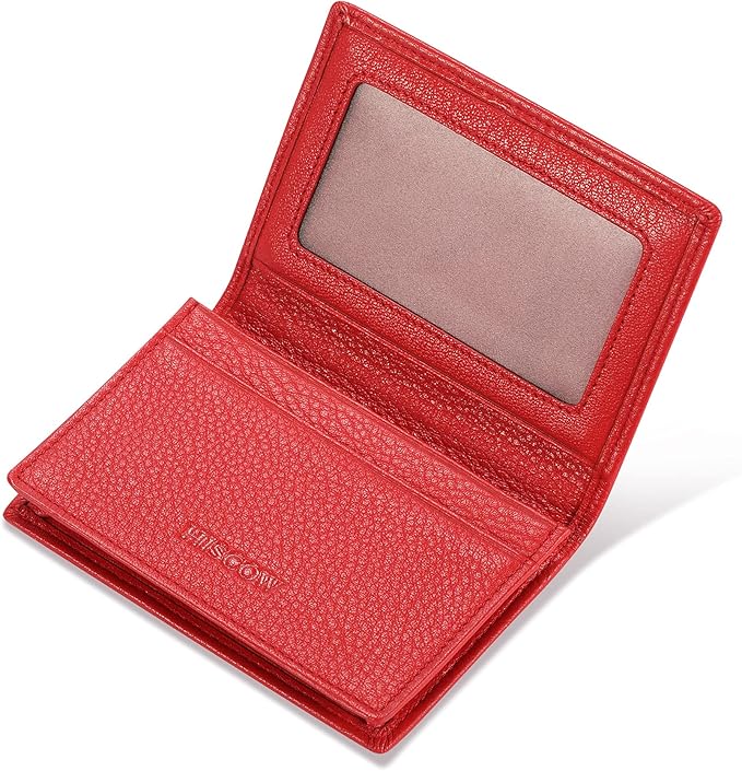 Leather Business Card Case Holder for Men & Women, Italian Calfskin