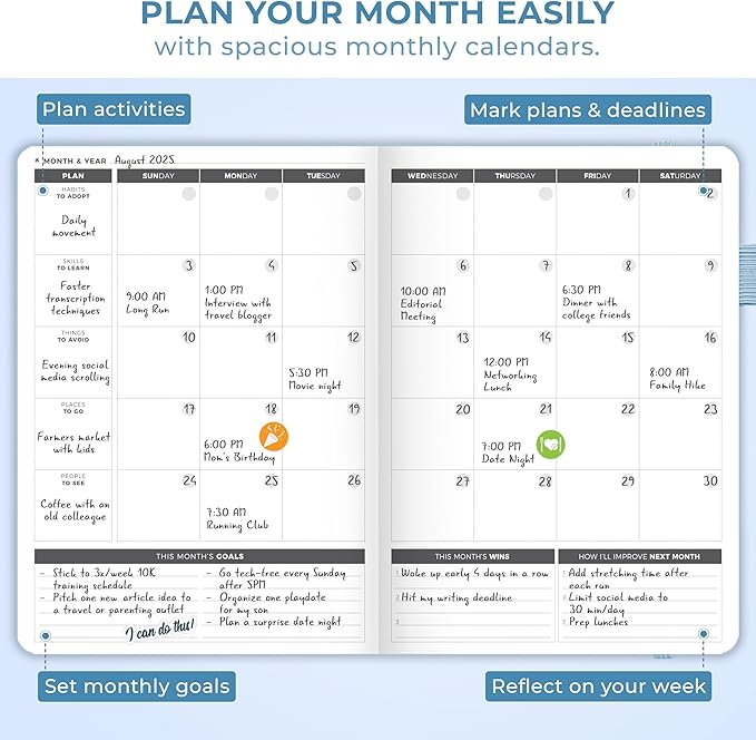 Clever Fox Planner Large – Undated Weekly & Monthly Planner for Productivity, Time Management & Goals – Organizer Journal – 7x10” (Periwinkle)