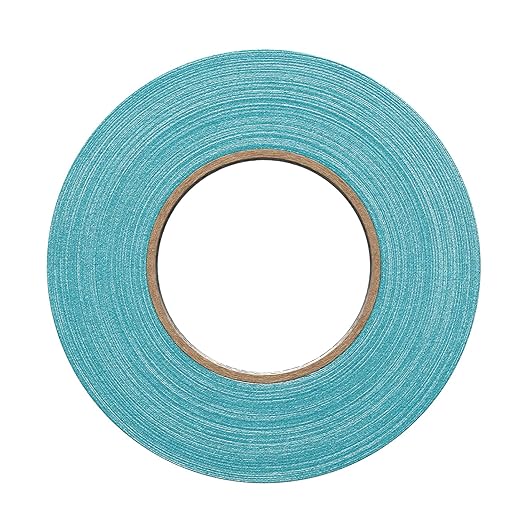 1" Width ProTapes Pro Gaff Premium Matte Cloth Gaffer's Tape With Rubber Adhesive, 11 mils Thick, 55 yds Length, Teal (Pack of 1)