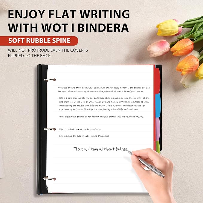WOT I Telescoping Project Organizer 2-Pack, Refillable Binder with Dividers and Pockets, 13 Pocket Folders, 1 Inch 3 Ring Binder, White