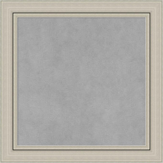 Amanti Art Silver Framed Magnetic Board 20x20 Small Vision Board for use with Magnets, 100% Metal Sheet to Display Items as Office Decor or for Home Organization in mudroom, Kitchen or Kids Room
