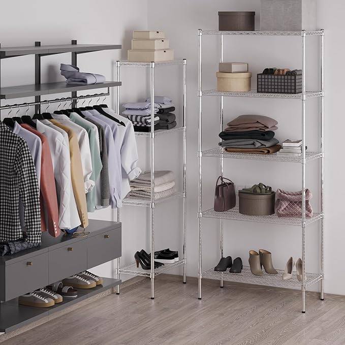 Regal Altair 18" Deep x 36" Wide x 86" Height Wire Shelving Kit | 5-Tier | NSF Commercial Storage Rack Unit