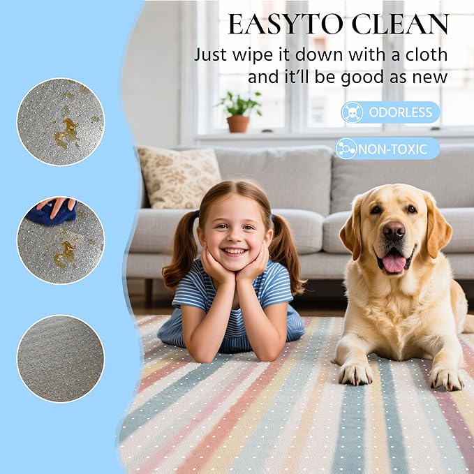HOMEK Office Chair Mat for Carpet, 53" x 45" Studded Desk Chair Mat for Low Pile Carpeted Floors, Transparent Carpet Protector Mat for Office Chairs
