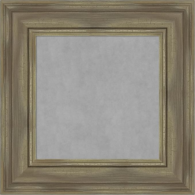 Amanti Art Grey Framed Magnetic Board 18x18 X-Small Vision Board for use with Magnets, 100% Metal Sheet to Display Items as Office Decor or for Home Organization in mudroom, Kitchen or Kids Room