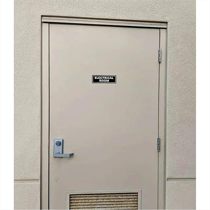 Electrical Room Sign - Premium Durable Acrylic Material, Super Strong Self-adhesive, Quick Installation, Suitable for Your Home and Business (9 × 3 Inches, Black)
