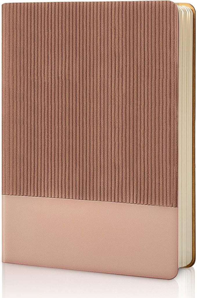 TSFPapier Lined Journal Notebook for Work College Ruled Note Book 5.79"x8.27" A5 PU Leather Daily Journaling 216 Pages for Women Men Writing Home School Supplies Business (Dark Pink)