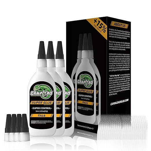 Thick Super CA Glue Kit 9.2 oz, Heavy Duty Clear Superglue Repair Wood Metal Plastic Shoe Ceramic Leather, Strength Instant Cyanoacrylate Adhesive for Woodworking Large Gap Crafts Archery Fletching