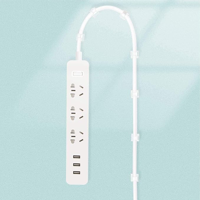 SOULWIT 50 Pcs Self Adhesive Cable Management Clips, Cable Organizers Sticky Wire Clips Cord Holder for TV PC Laptop Ethernet Cable Desktop Home Office (Clear)