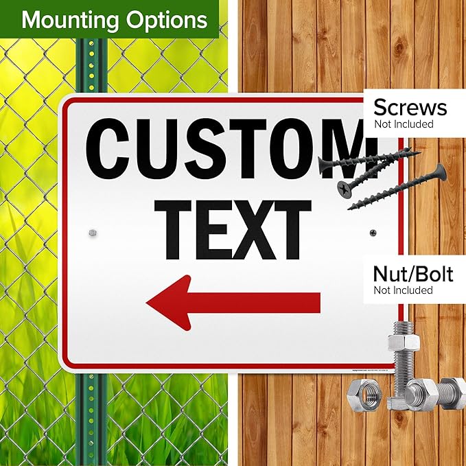 Custom Arrow Directional Sign, Left Arrow, 24x30 Inches, 3M EGP Reflective, Rust Free .080 Aluminum, Fade Resistant, Made in USA by My Sign Center
